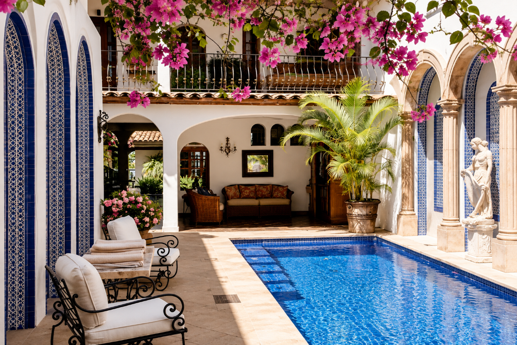 Estate Homes at Golf Links, Chandigarh — luxury courtyard with pool